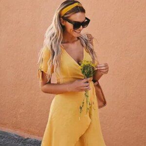 NEW Golden Yellow Wrap Dress